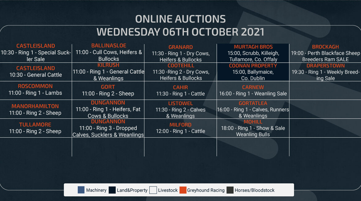 Online Auctions – Wednesday Calendar 06/10/2021