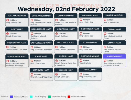 Online Auctions – Wednesday’s Calendar 02/02/2022