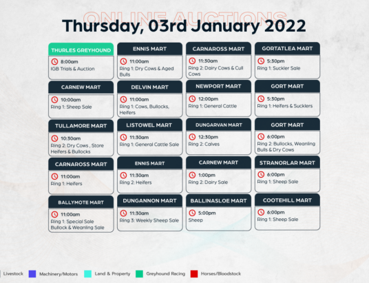 Online Auctions – Thursday’s Calendar 03/02/2022