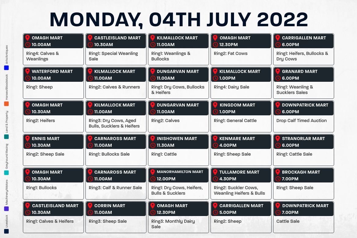 Online Auctions – Monday’s Calendar 04/07/2022