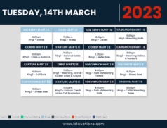 Online Auctions – Tuesday’s Calendar 14/03/2023